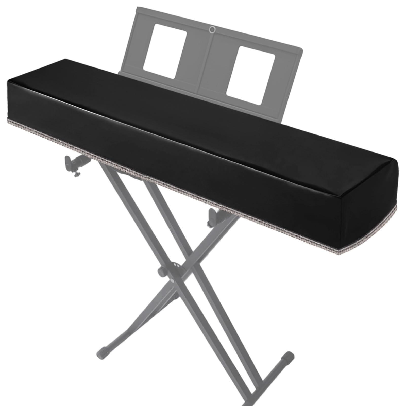 Copertura impermeabile e antipolvere per tastiera pianoforte a 88 tasti, custodia protettiva in morbida pelle nera per tastiere digitali