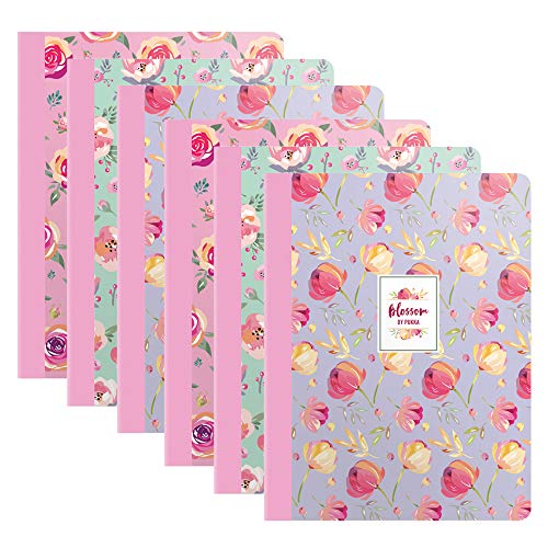 Pukka Pad, Composition Notebooks - 6 Pack Of Journals Featuring 140 Pages Of College Ruled 80Gsm Paper With Sturdy Cover Stock - 9.75 X 7.5In - Blossom #TOP15