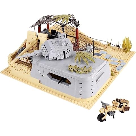 OyaDm German Military WWII Defense fortifications Set Flak 88 Anti-Aircraft Gun Motorcycle Block Brick Model World War 2 Building Blocks Toy for Kids and Adults Cover