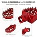 AnXin Foot Pegs Motorcycle Universal CNC Footpeg for CRF XR CR 50 70 80 100-125cc CT200U Mini Bike SSR Apollo RFZ TaoTao Lifan Kayo Coolster Pit Bike - Red