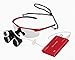 Dental Surgical Binocular Loupes Optical Glass Loupe 3.5X420mm with LED Head Light Lamp (Red)