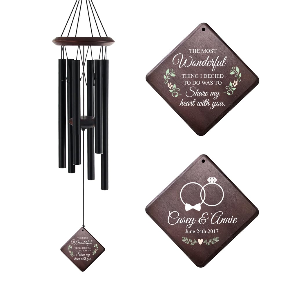 Personalized Wind Chimes for Anniversary, Customized Wedding, Anniversary, Birthday Gift for Loved One,Couples,Husband,Wife Loving Memory