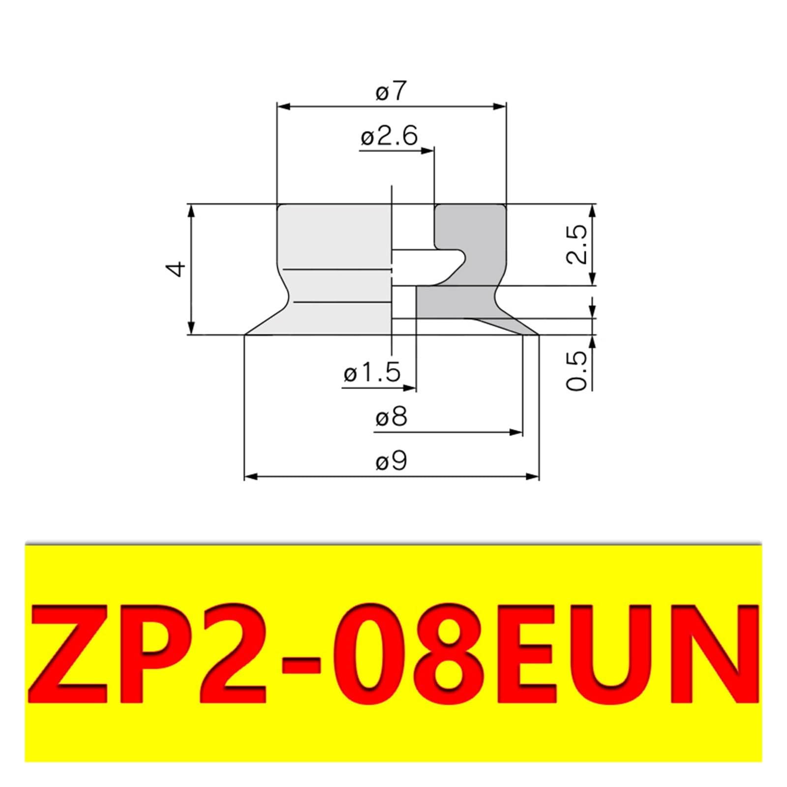 Ventosas Neumáticas ZP2-BEU02-15 for SMC, 5uds, Diámetros 2-15mm