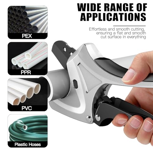 Image of AIRAJ PVC Pipe Cutter,Cuts up to 2-1 /2 inch,Ratcheting PVC Cutters,PEX Pipe Cutter,for PVC, CPVC,PP, PE, PEX, Plastic Hoses & Plumbing