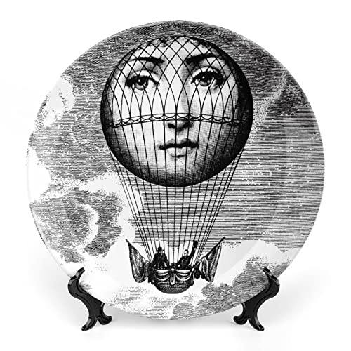 SKYRUG Lina Cavalieri - Piastra decorativa da parete in ceramica, stile 15, misure da 15 a 25 cm, con staffa e gancio a molla