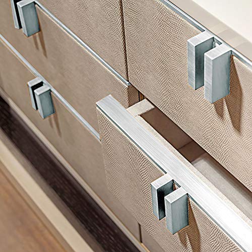 Image of Silver Edge Banding, Brushed Aluminum 2 inch x 100ft Non Glued Flexible Durable Real Wood PVC Veneer Edge Trim for DIY Table Cabinet Furniture Decorative Trim