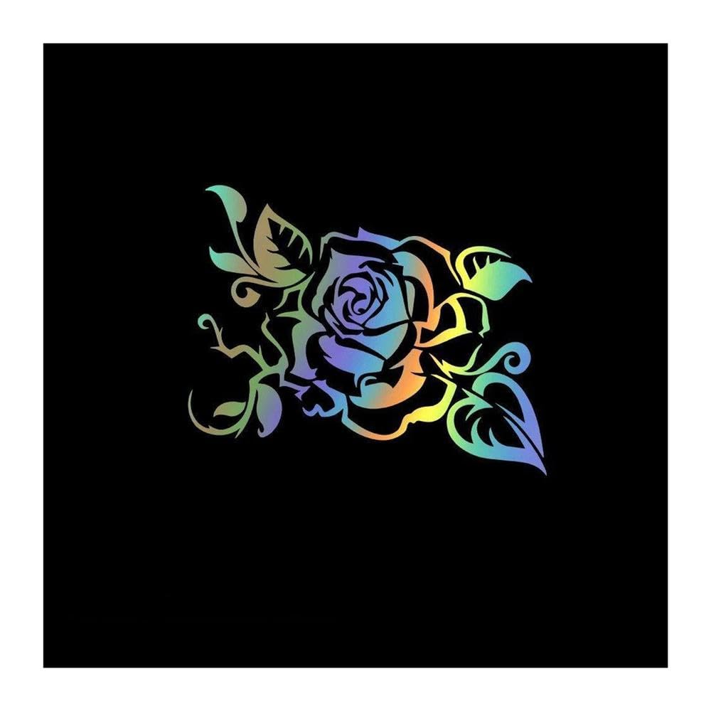 Flower Car Sticker Cover Scratches Cartoon Window Decal(Reflective Lasers,28cmX34cm)