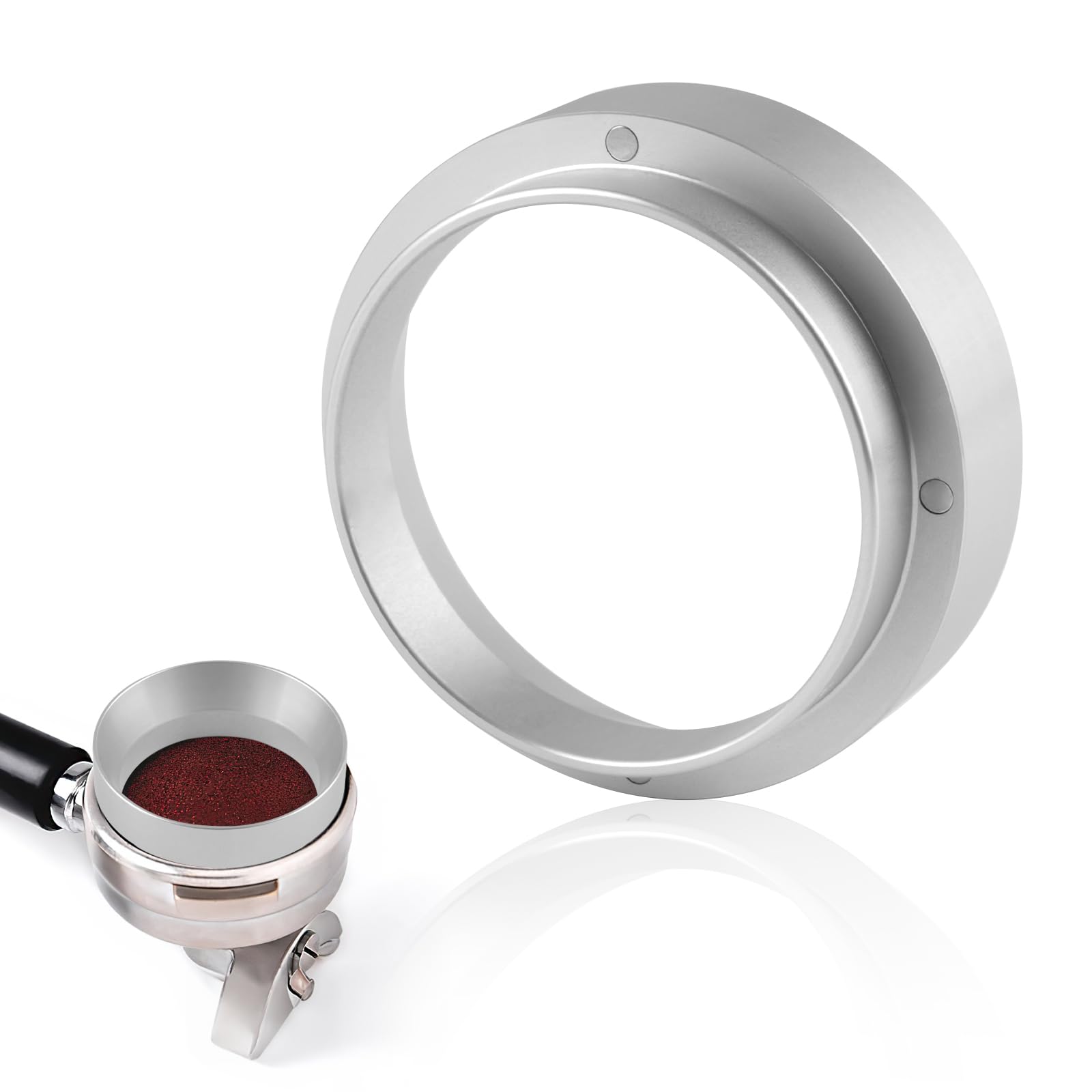Kaffee Dosierring 58 mm, Magnetisch Dosiertrichter, Aluminium Espresso Trichter, Kaffeedosierring für Fülltrichter, Brühschüssel, Siebträger Zubehör, Kaffeepulver Exakten Abfüllen