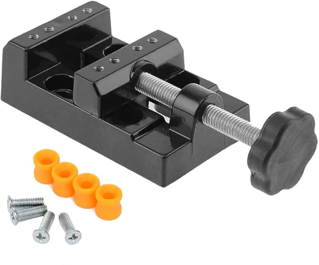 Mesee Mini Walnut Vise Clamp Universal Drill Press Table Bench Vice for Jewelry Nuclear Watch Repairing Clip On DIY Craft Sculpture Carving Tool