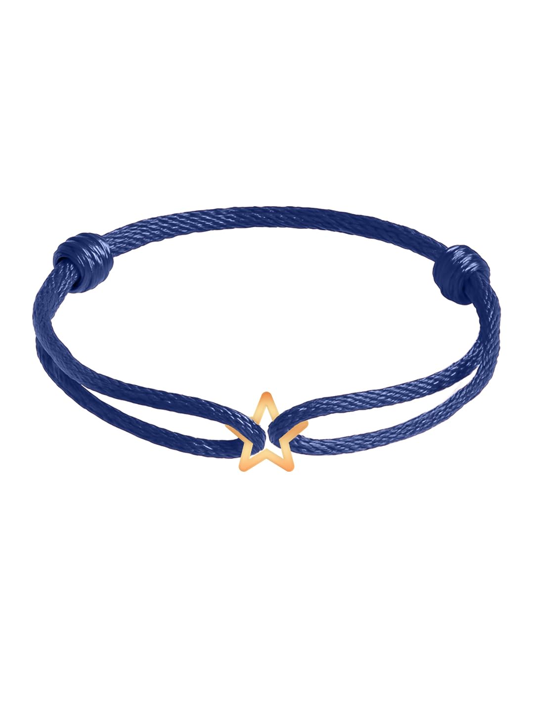minutiae Star Sign Adjustable Navy Blue Cord Bracelet with Gold Star Charm | Unisex Handmade Fashion Wristband | Friendship Bracelet for Men & Women-picture-10