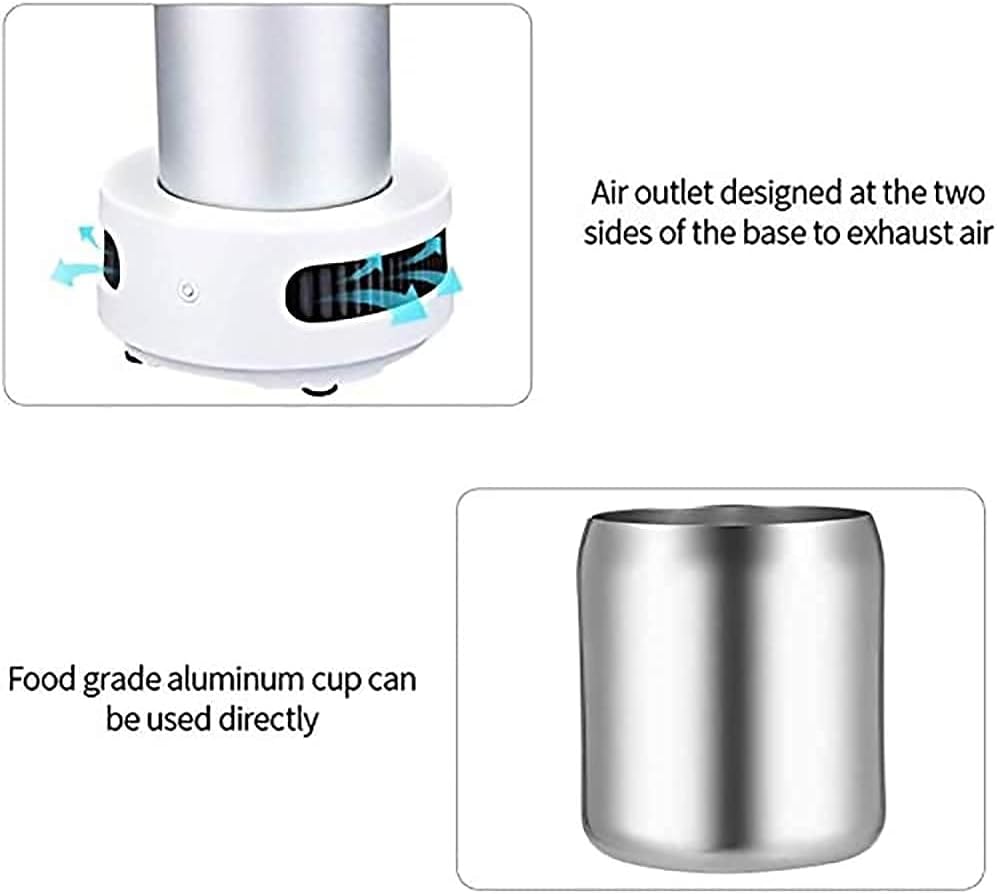 Electric cooler Portable Mini Refrigerator Electric Summer Drink Cooler, 380 Ml, Aluminum Cooling Cup, Electric Cup Accessories, for Wine/Beer/Cola/Drink/Juice Cooling