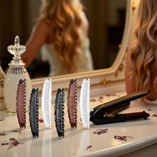 6 Piezas Pinzas Banana Vintage Grandes para Cabello Grueso miniatura 5