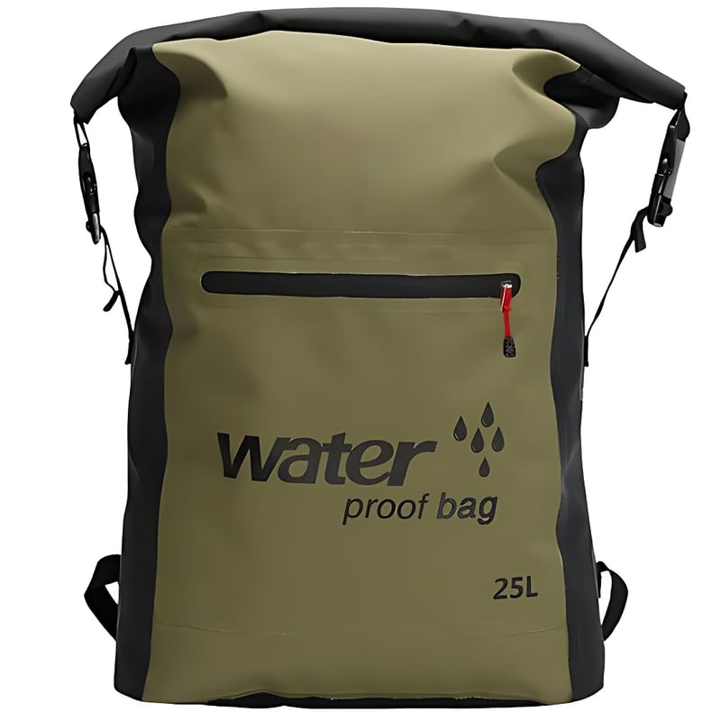 Image of 25L Waterproof Dry Bag Roll Top Backpack - Durable Rucksack for Kayaking, Boating, Hiking, Camping, Beach & Travel - Keeps Gear Dry & Protected (1Pcs)