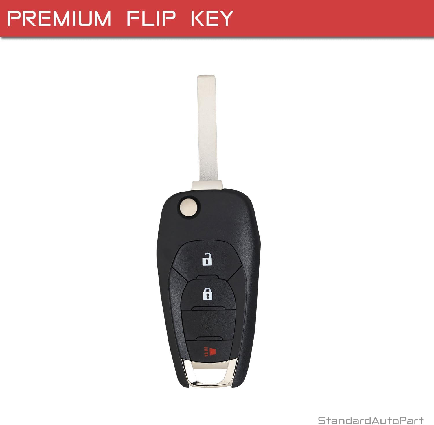 StandardAutoPart Flip Key Fob Compatible with Chevrolet Cruze Trailblazer 2016 2017 2018 2019 LXP-T004 13514112 13514134 (3 Button)