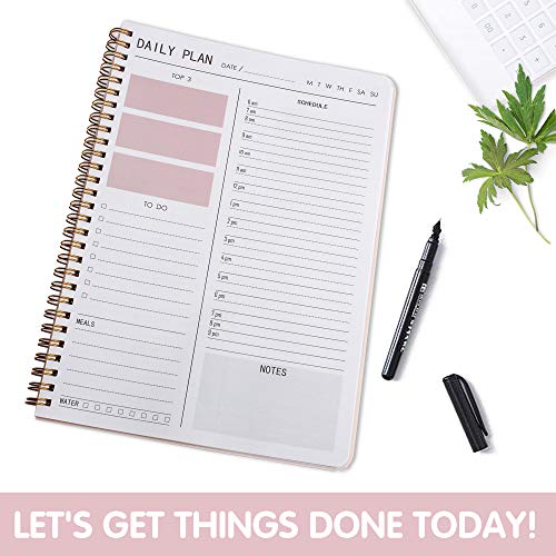 Daily Planner Hourly Schedules Appointment Planner Undated with To-Do List,Meals,Notes 10
