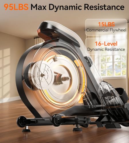 Image of YOSUDA Rowing Machine for Home, Magnetic Rower Machine for Beginners to Athletes, Use with Resistance Adjustment Function, Bluetooth, App Supported, LCD Monitor, and Comfortable Seat Cushion