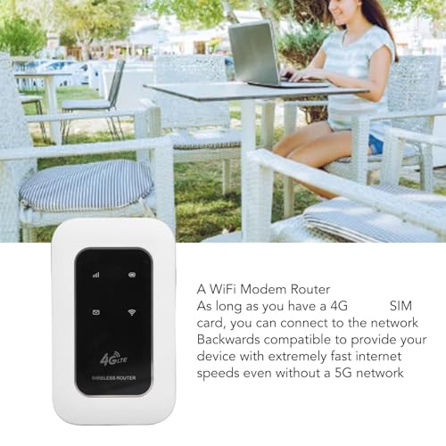 Image of 4G LTE Portable WiFi Hotspot Router Unlocked, 300Mbps Mobile Modem with SIM Card Slot, Dual Band Internet Device for Smartphones Tablets Laptops, Compact Battery Powered Travel