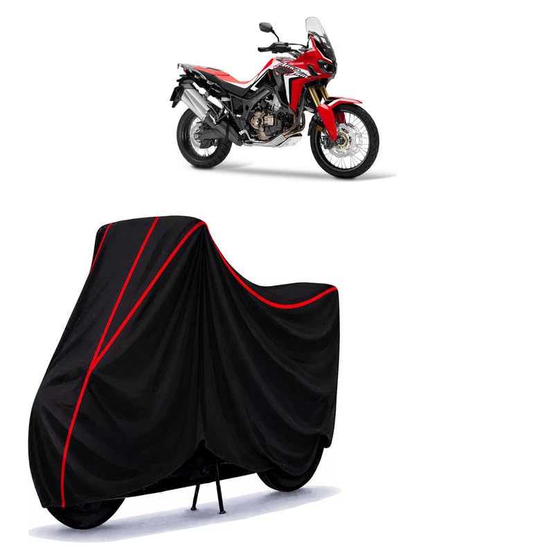 Image of Africa Twin 1200 Water Resistant Bike Cover for All Motorcycles & Rain | Heavy Duty Taffeta Fabric | UV Protection, Dustproof, Scratchproof | All Weather Two Wheeler Body Cover with Elastic Bottom