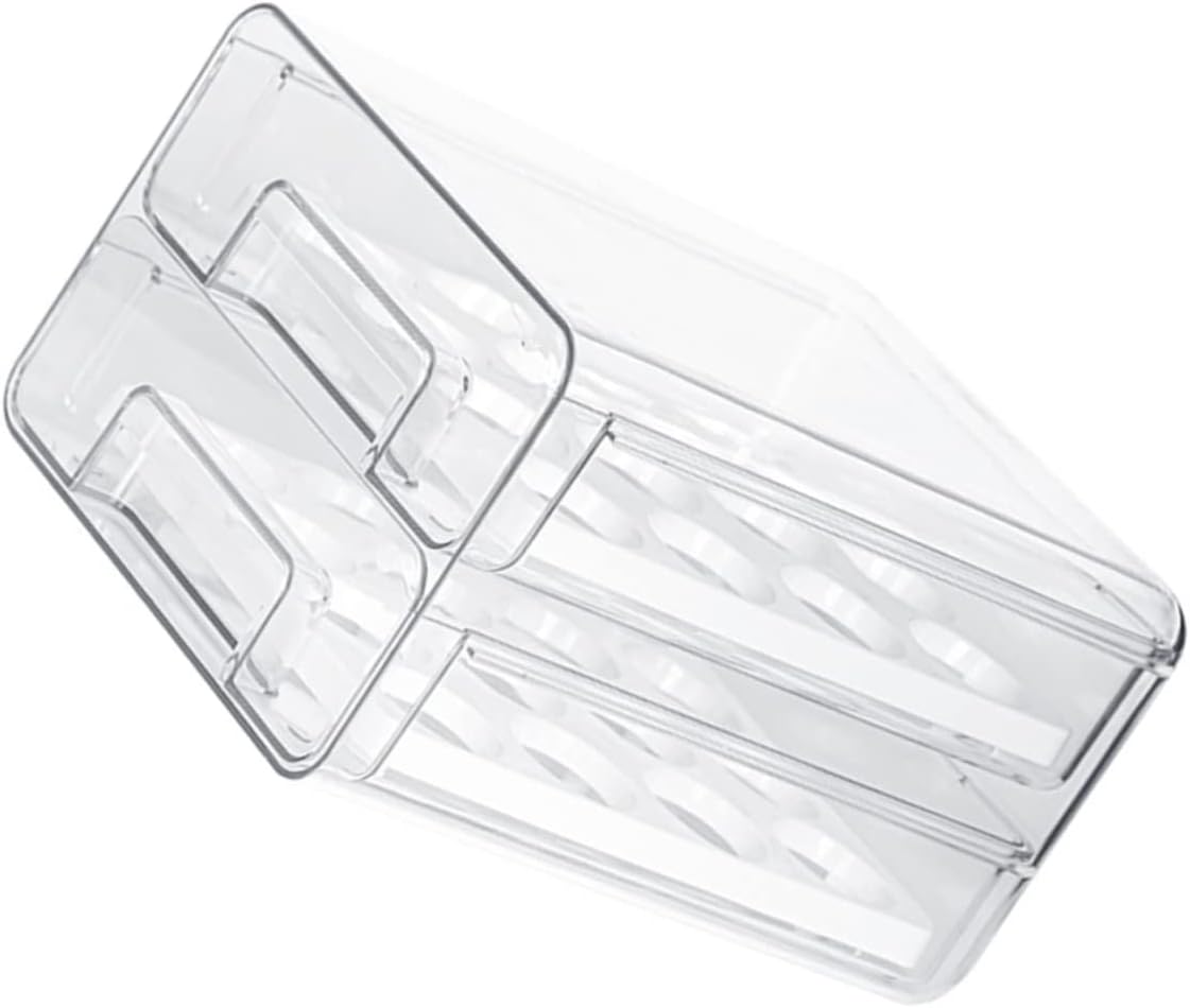 NUOBESTY Egg Storage Box Egg Holder for Refrigerator Durable and Double Design for Easy Organization for Eggs and Vegetables Storage
