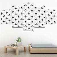 SIGNWIN 5 Panel Canvas Wall Art Modern Art Shapely Patterns Windows for Home Decorations Ready to Hang - 60