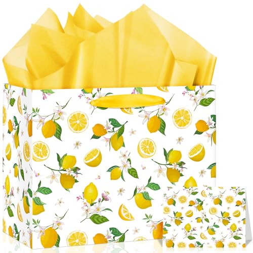 Bolsa de regalo de limón LUUFILx con tarjeta para fiesta