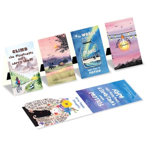 Image of Antara Positive Affirmation Magnetic Bookmarks with Quotes | Set of 5 | Digitised Handpaintings | Laminated Matte Finish | Best Gift for bibliophiles | 2.25 inch X 3.8 inch | Magnetic Clip Attachment