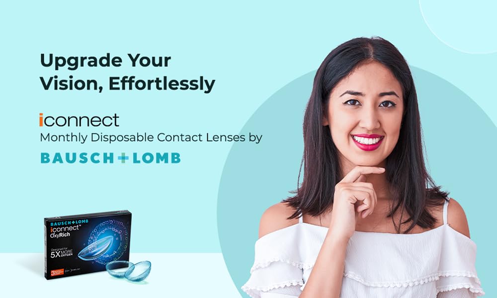 Bausch & Lomb Iconnect Oxyrich Contact Lens - Spherical | Monthly Disposable | Silicone Hydrogel Material | (0, Pack of 3) - Image 4 thumbnail