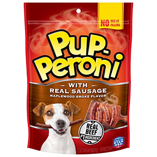 Pup-Peroni Dog Treats, Real Sausage with Maplewood Smoke Flavor, 5.6 Ounce (Pack of 8), Made with Real Beef