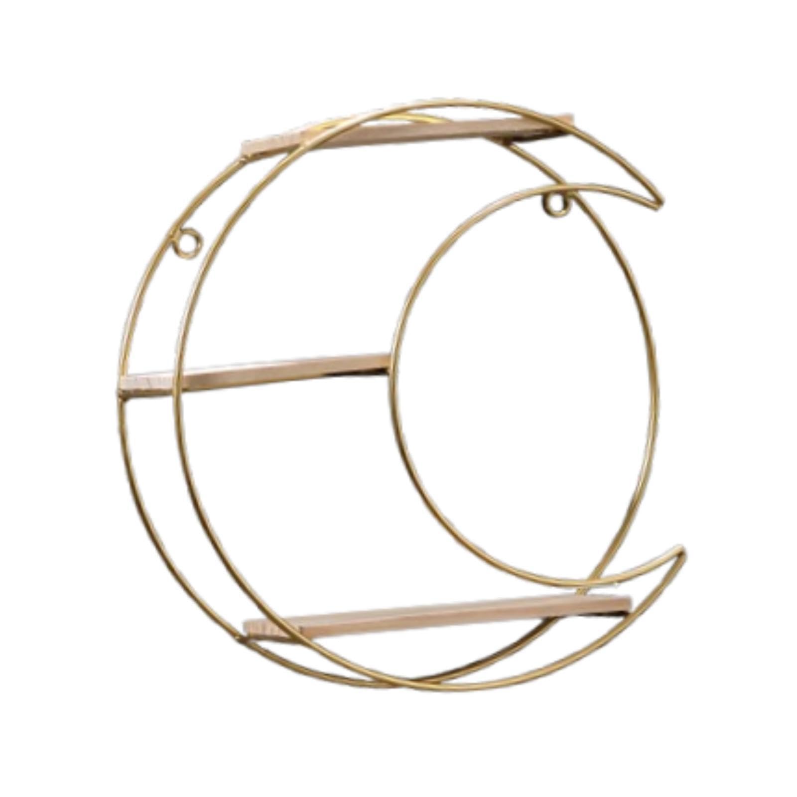 Mophrati Moon Decorative Floating Metal Shelves Wall Decor Sturdy Iron Build Modern Solution For Efficient Shelving In Small Areas Wall Shelf Floating Shelf 3 Layers Space Saving