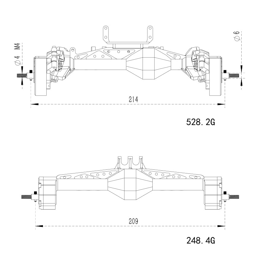 MEUS RACING Cheat Code Capra 1.9 ISO Axles Kit for Axial Capra 1.9 4X4 and DIY SCX10 SCX10 II Upgrades Parts (Silver)