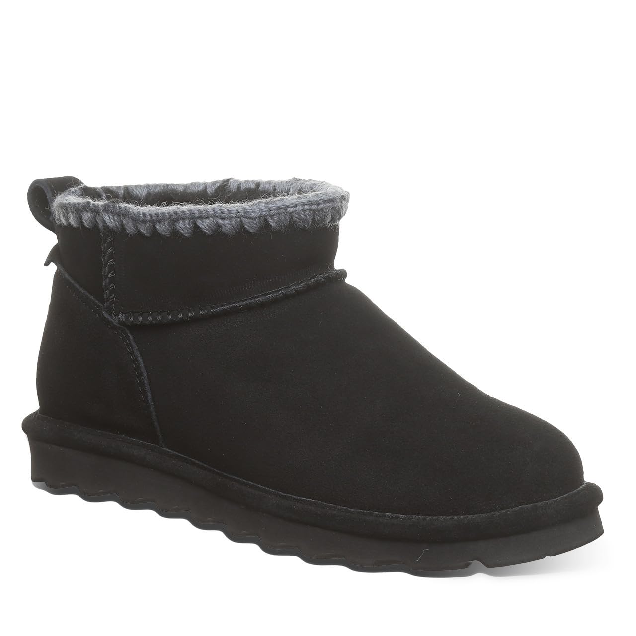 BEARPAW Womens Super Shorty Crochet Black Size 11 Womens Ankle Boot Slip On Boot Comfortable Winter Boot