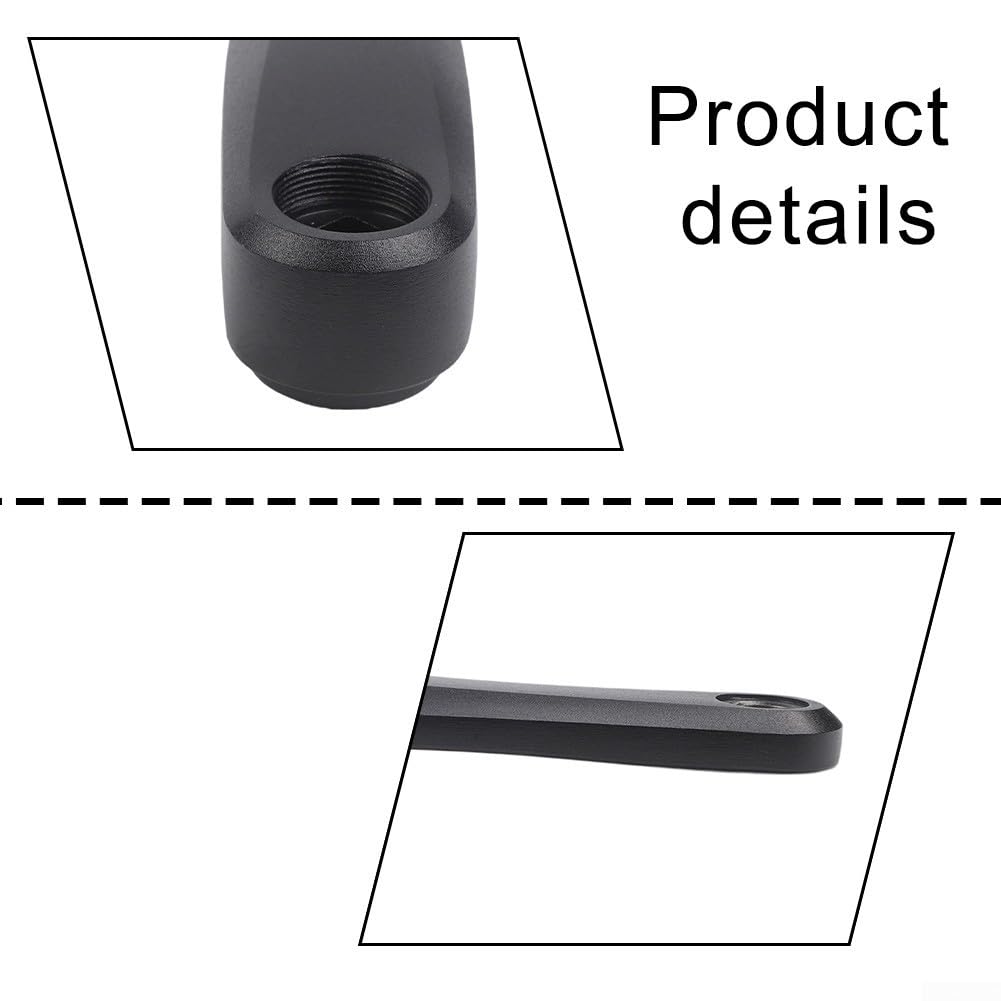 Set di pedivelle per bici elettriche in lega di alluminio da 170 mm per Bafang per motore di azionamento BBS01 BBS02B nero 430 g costruzione forgiata con finitura sabbiata Leng totale 204