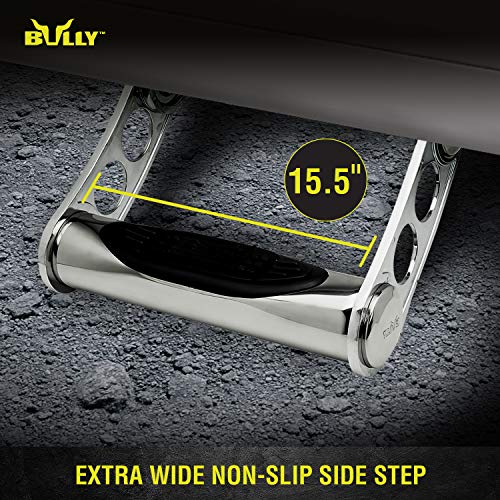 Bully AS-500S Chrome Series Universal Truck Aluminum Side Hoop Step Single Piece Includes Mounting Brackets - Fits Various Trucks from Chevy (Chevrolet), Ford, Toyota, GMC, Dodge RAM and Jeep