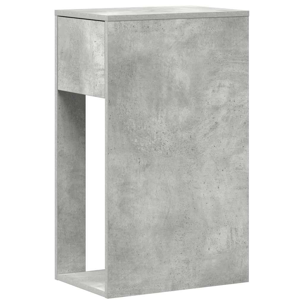 Mobile per computer con cassetto, grigio cemento, in legno, 30 x 44 x 74 cm, spazio per PC e cavo, accessorio da scrivania per ufficio e gaming, versatile
