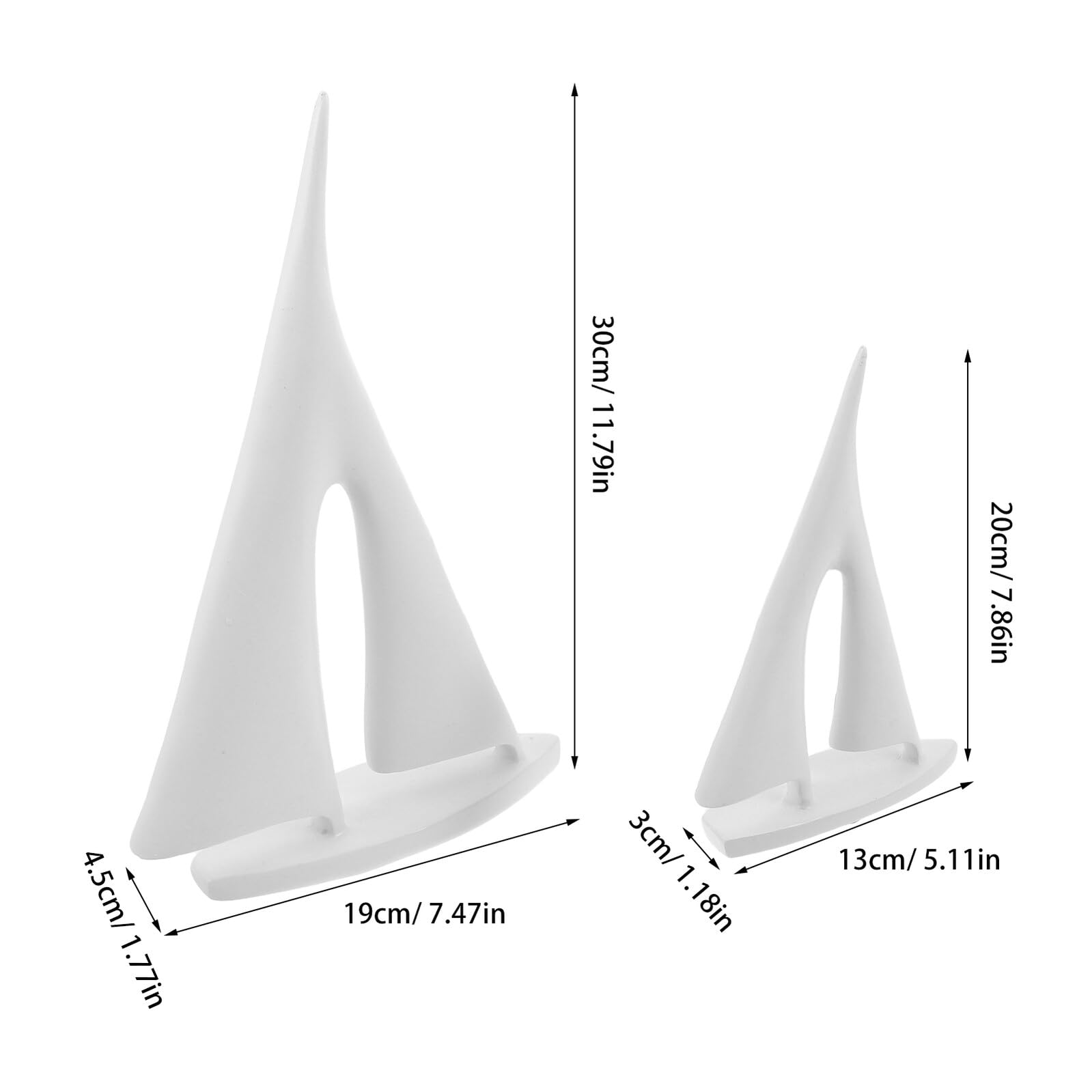 Ciieeo Escultura de Resina de 2 Piezas Modelo de Barco Náutico, Adorno Decorativo para Hogar y Oficina, Centro de Mesa Náutico Moderno para Salón y Escritorio
