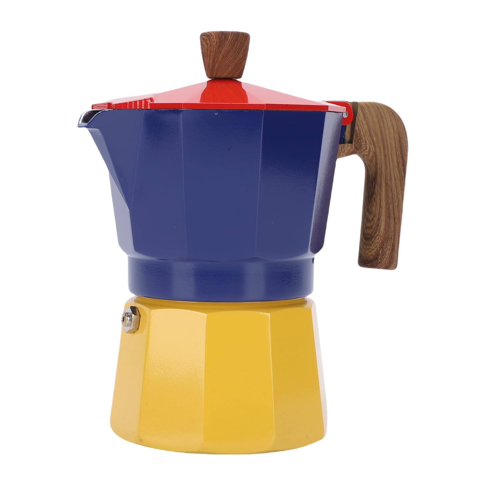 Yosoo Health Gear Italian Coffee Maker Stovetop CoffeeMakers Mocha Pot Percolator Aluminum Express Classic Machine for and Cuban Cafe Brewing Home Camping (Red Blue and Yellow)