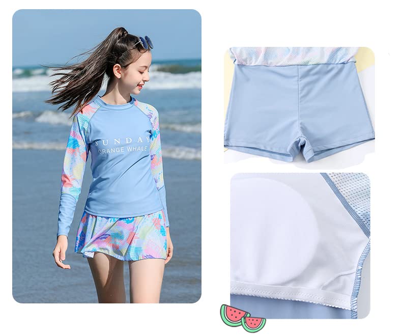 KORADI Girls Swimsuit Rash Guard Set 2-Piece Swimwear Bathing Suit 3-14 Years4