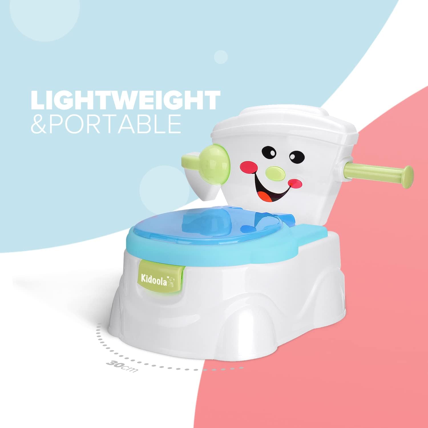 KIDOOLA Asiento de inodoro para entrenamiento de orinal | Asiento de inodoro con protector contra salpicaduras, forma divertida de mejorar el desarrollo de tu hijo, portátil, fácil de transportar como