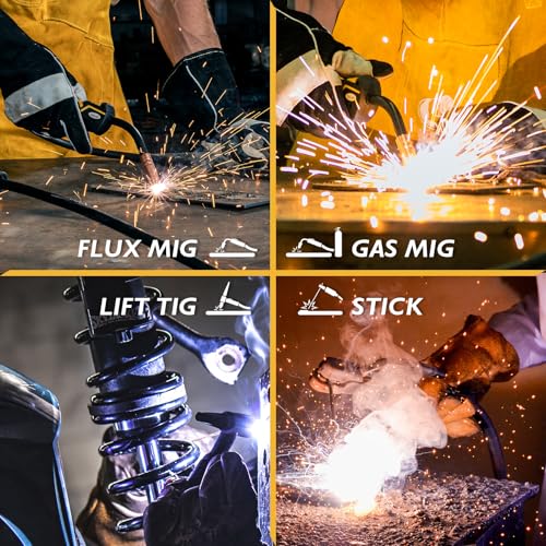 Image of TOOLIOM 160A MIG Welder 4 in 1 Gas MIG /Flux Core MIG /Stick (MMA) /Lift TIG Welding Machine 110 /220V Dual Voltage Welder IGBT DC Inverter with LCD Display