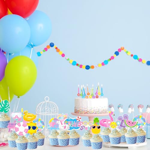 36Pcs Summer Cupcake Toppers,Pool Party Decorations - image 3