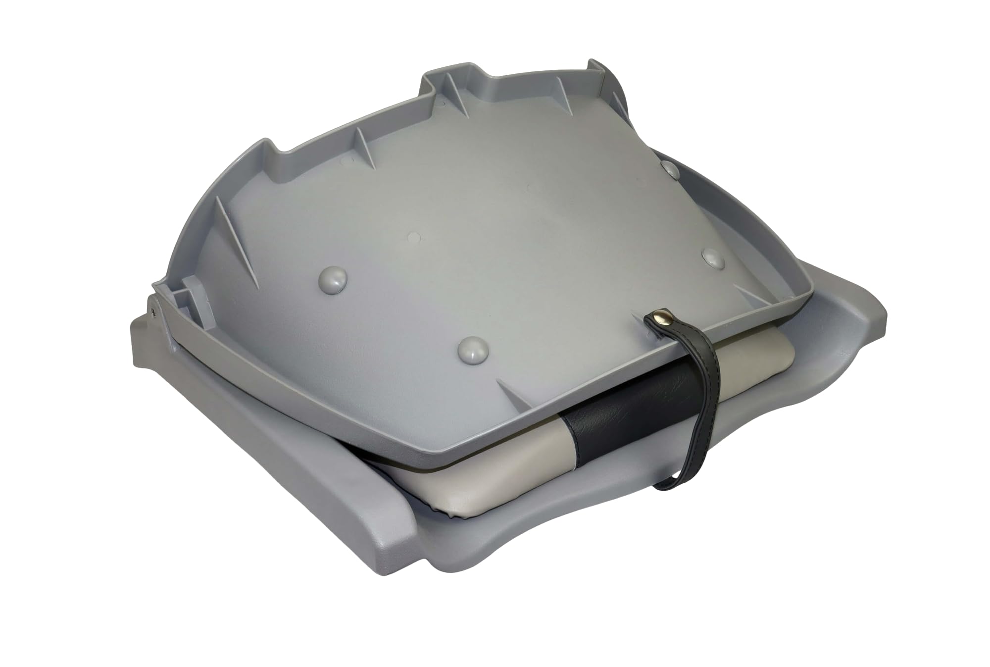 Siège de bateau pliable pour pêcheur gris anthracite | Siège de bateau/gouvernail pliable avec rembourrage bas pour siège et dossier et revêtement Ecoleder | 51 cm x 36 cm x 46 cm