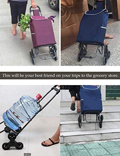 Leichte 2,5 kg Treppenklettern Faltbare Einkaufstrolley Tasche mit 6 Rädern Faltbarer Stahlrahmen Wäsche Utility… – Bild 7