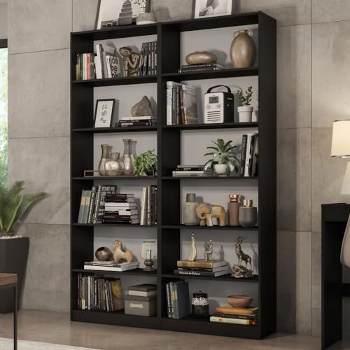 Kit Madesa com 2 Estantes Livreiro 6908 - Preto