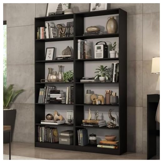 Kit Madesa com 2 Estantes Livreiro 6908 - Preto