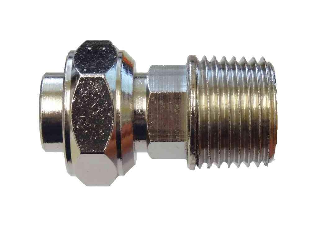 Spes Silver Radiator Valve Tail 15Mm X 1/2" Bsp