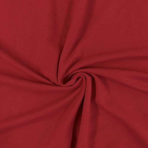 Barcelonetta | DTY Fabric | Extra Soft | Double Brushed | 60" Wide |%96 Poly,%4 Spandex | Jersey Knit (Red, 5 Yard)