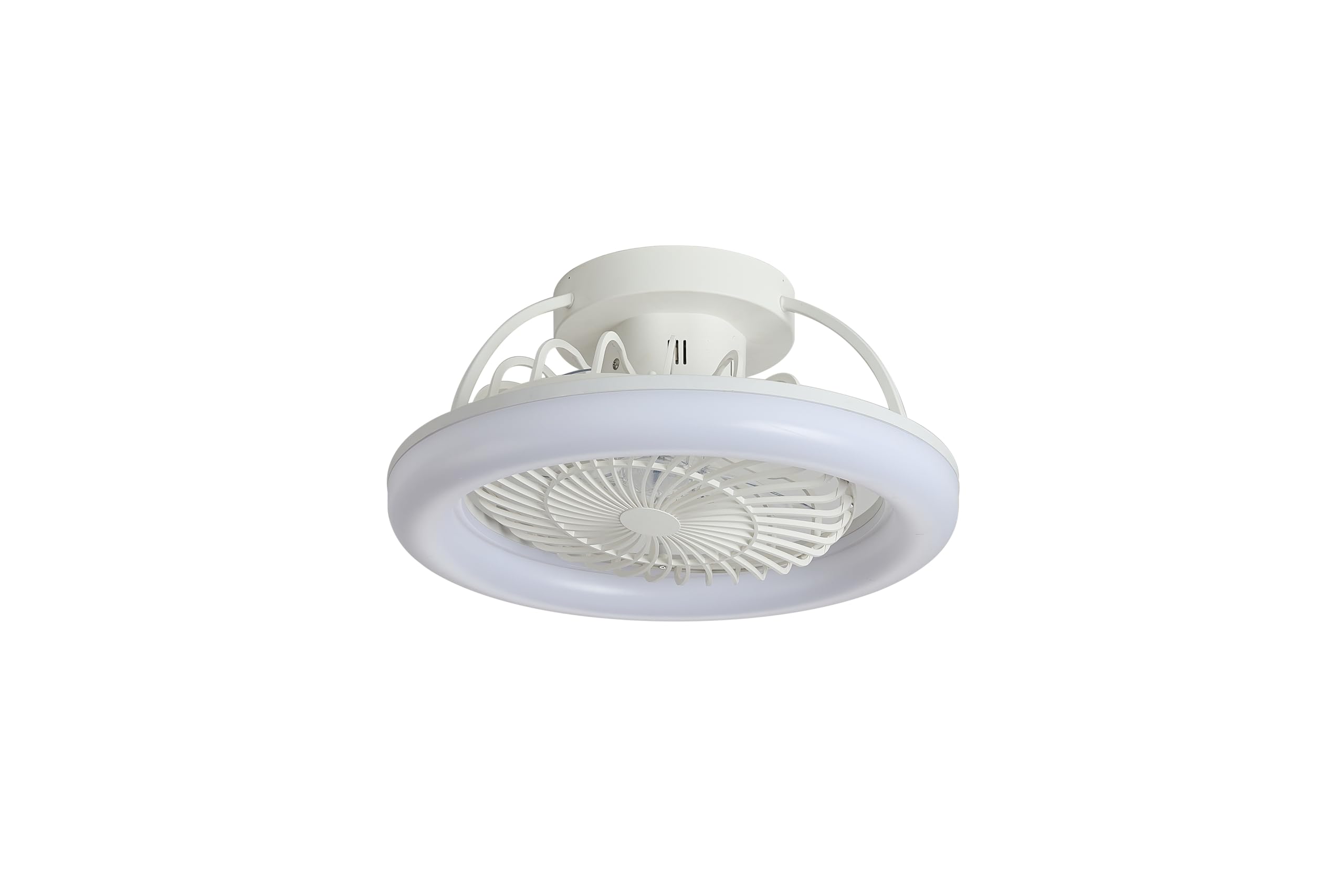 VENTILADOR TECHO SILENCIOSO PLAFÓN LED APP MÓVIL IKARO BLANCO 2026 - DC, regulable, 3 tonos, Verano/Invierno, aspas protegidas, 6v, bajo consumo, Fácil montaje (Brisa Envolvente)