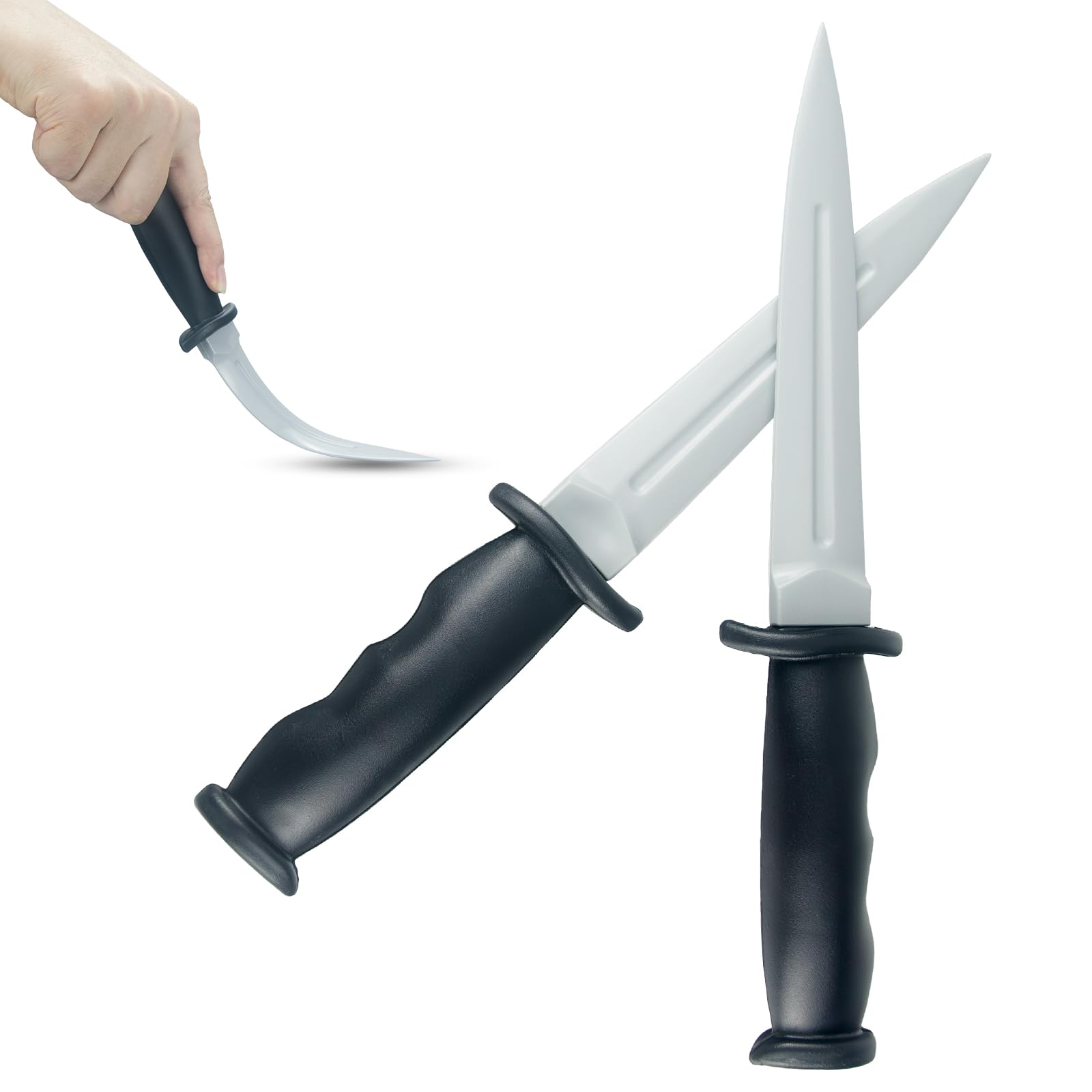 NORXUAZE 9.8 Inch Realistic Rubber Training Knife - Safe Dagger Prop for Martial Arts, Cosplay & Stage Combat | Flexible Fake Knife for Costumes, Play Fighting & Tactical Practice