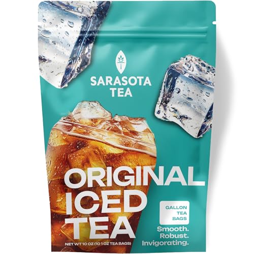 Image of Original Iced Tea Bags Gallon | 10 Count Large Iced Tea Bags | Makes 10 Gallons | Unsweetened Gallon Pitcher | Restaurant & Home Use