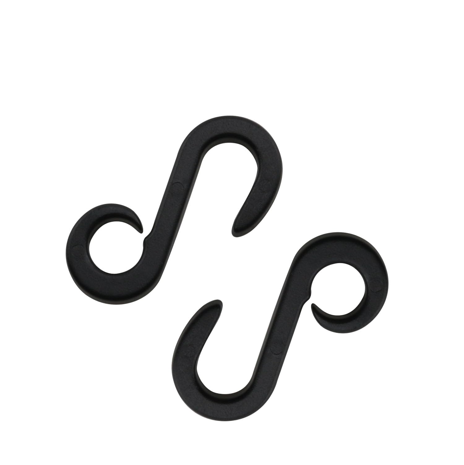 JCBIZ 12pcs S-shaped Plastic Question Mark Hooks Double Head Hook Buckles Tent Hooks Black For Truck Nets, Bungee Nets, Cargo Nets, Outdoor Equipment